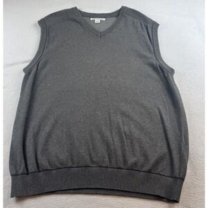 Cutter & Buck Gray Sweater Vest Men's Size L V Neck EUC